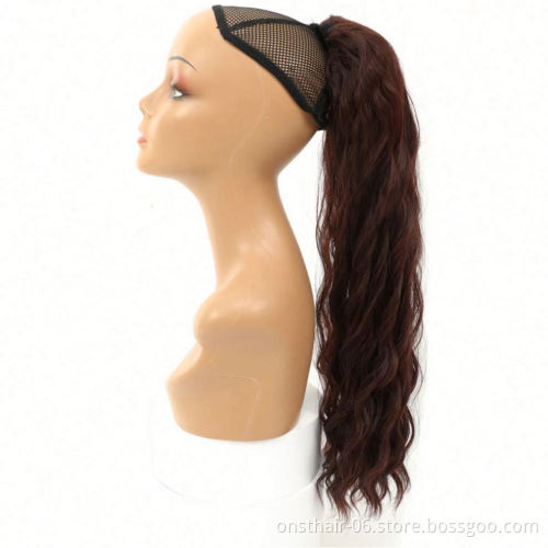 MYZYR Wave P,ony Tail Fake Hair Wavy Wrap Around Clip in Onytail Hair Extension Heat Resistant Synthetic Natural 18" ~24"long